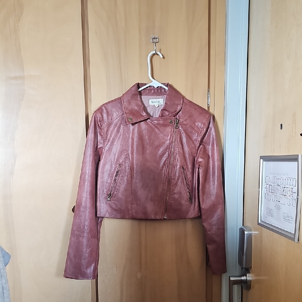 Peach Love California Women's Pink Leather Jacket